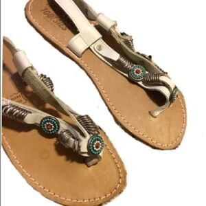 Mootsies Tootsies Silver & Blue Embellished Sandal